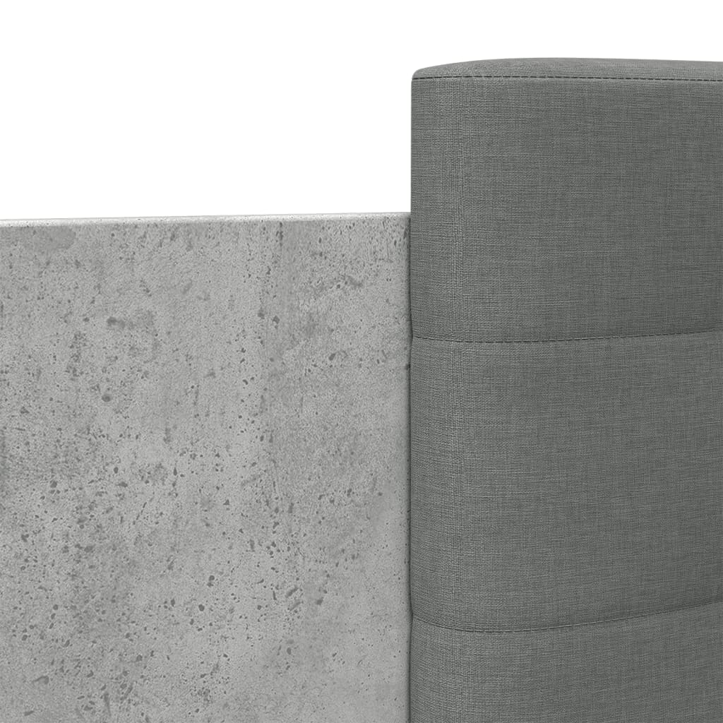 sengeramme med sengegavl 100x200 cm konstrueret træ betongrå