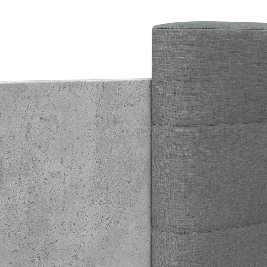 sengeramme med sengegavl 90x200 cm konstrueret træ betongrå