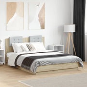 sengeramme med sengegavl 135x190 cm konstrueret træ sonoma-eg