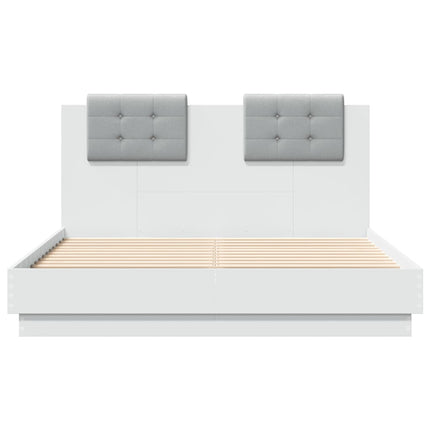 sengeramme med sengegavl 120x190 cm konstrueret træ hvid