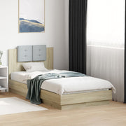 sengeramme med sengegavl 90x190 cm konstrueret træ sonoma-eg