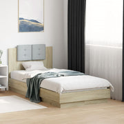 sengeramme med sengegavl 75x190 cm konstrueret træ sonoma-eg