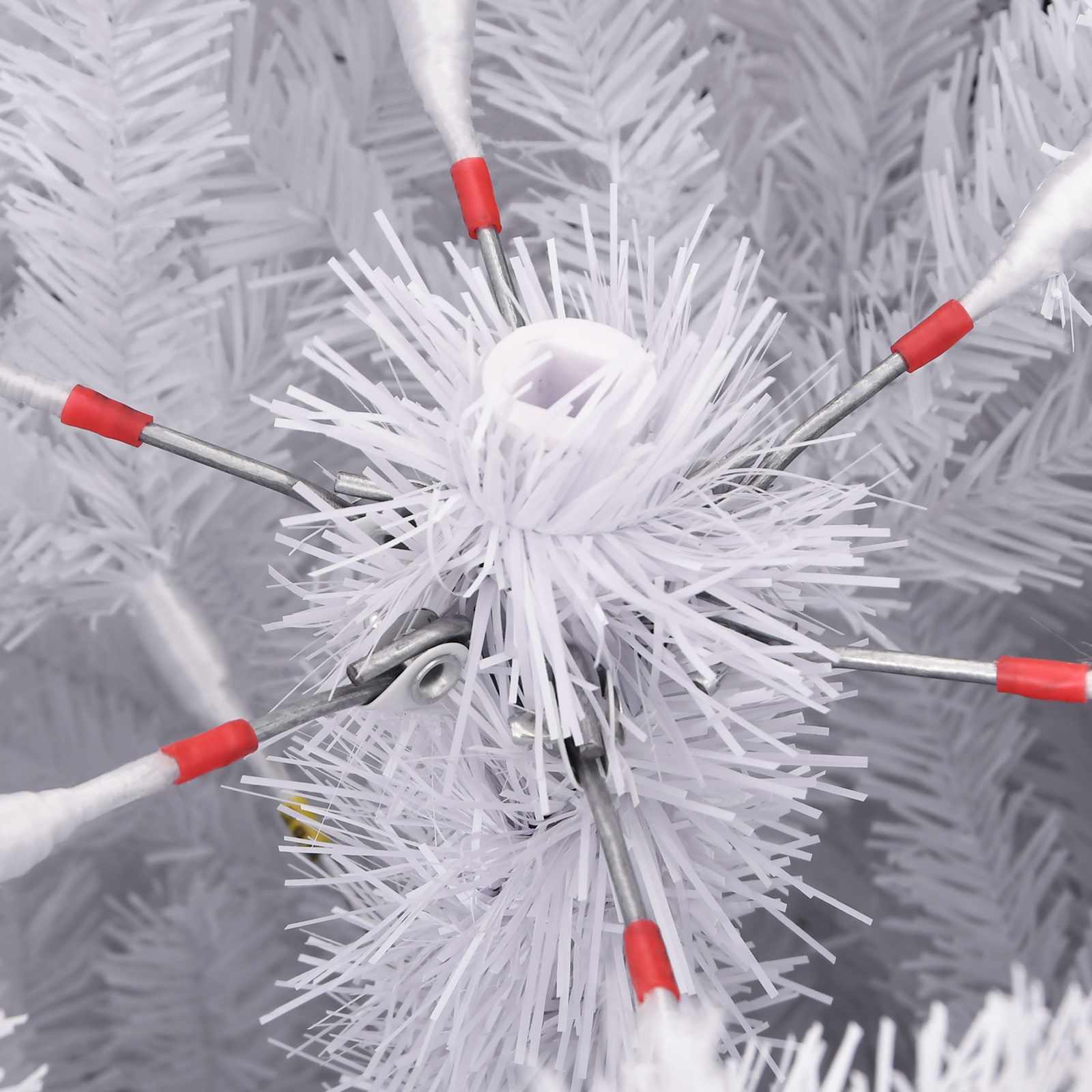 Kunstigt juletræ med 300 LED'er Hvid 240 cm PVC og metal