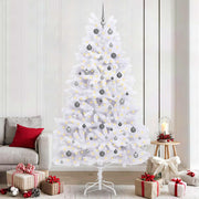 Kunstigt juletræ Hvid 120 x 120 x 240 cm PVC og metal