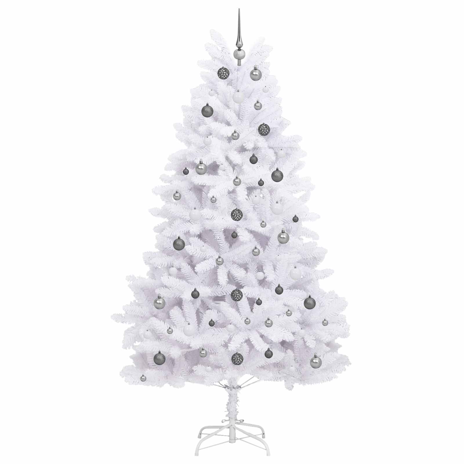 Kunstigt juletræ Hvid 120 x 120 x 240 cm PVC og metal