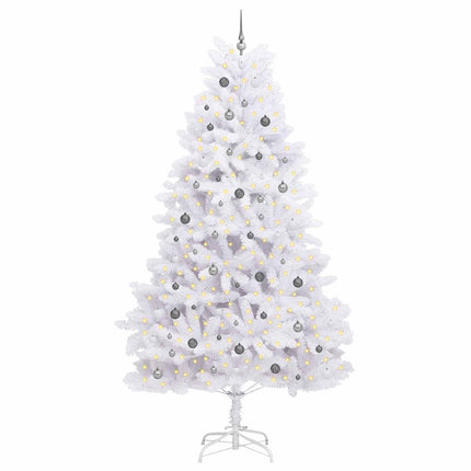 Kunstigt juletræ Hvid 138 x 138 x 300 cm PVC og metal