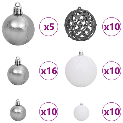 Kunstigt juletræ Hvid 138 x 138 x 300 cm PVC og metal