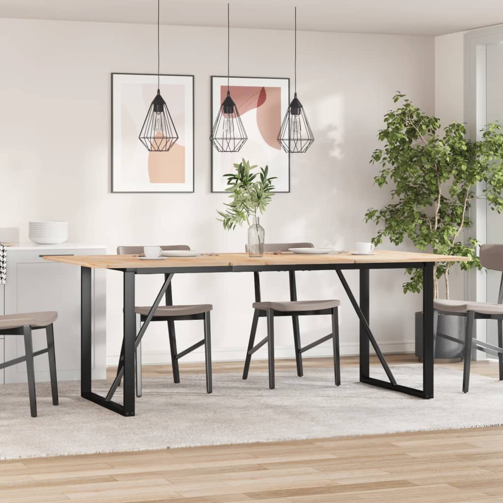 bordben til spisebord 180x80x73 cm O-stel stål billede