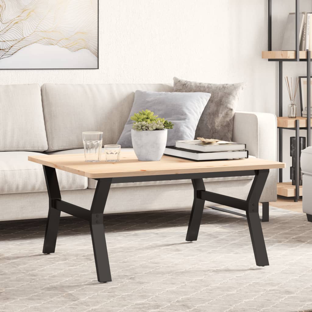 Bordben til sofabord 80 × 70 × 43 cm - Y-stel i pulverlakeret stål, sort