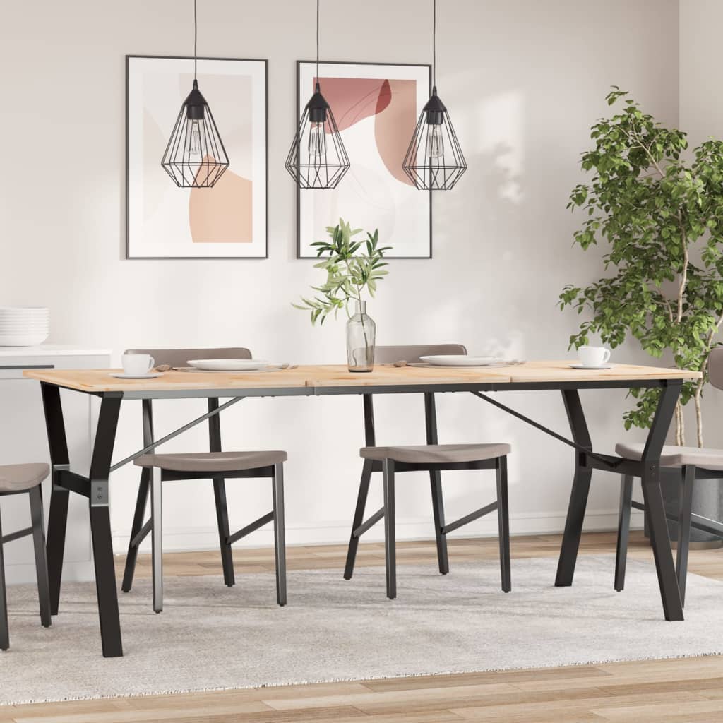 bordben til spisebord 180x80x73 cm Y-stel stål billede