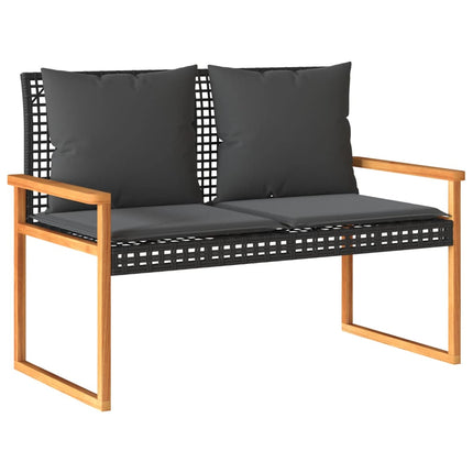 loungesæt til haven 4 dele med hynder polyrattan sort