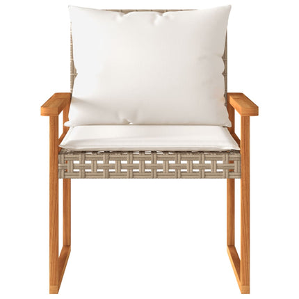loungesæt til haven 4 dele med hynder polyrattan beige