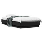 sengeramme med LED-lys 75x190 cm sort