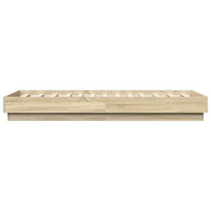 sengeramme med LED-lys 75x190 cm sonoma-eg