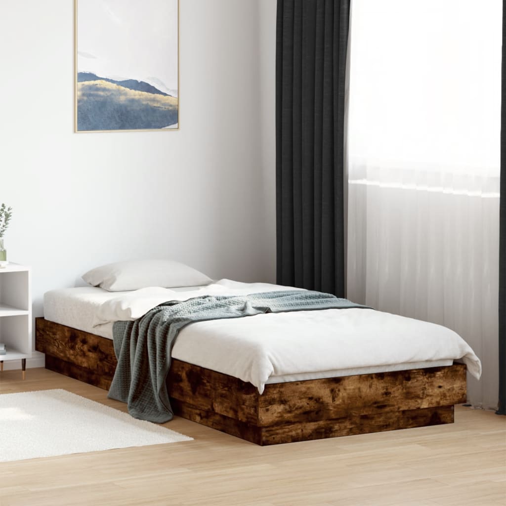 sengeramme 100x200 cm uden madras konstrueret træ røget eg