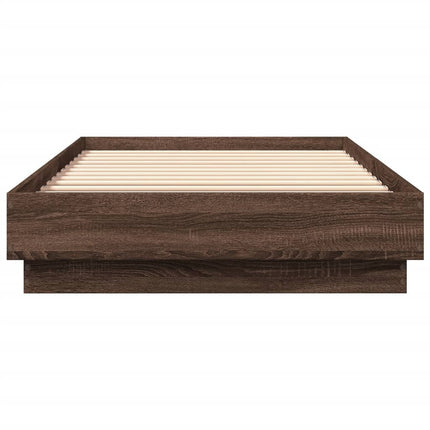 sengeramme 100x200 cm uden madras konstrueret træ brunt eg