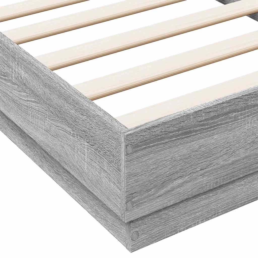 sengeramme 90x190 cm konstrueret træ grå sonoma-eg
