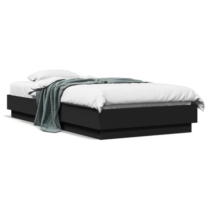 sengeramme 75x190 cm konstrueret træ sort