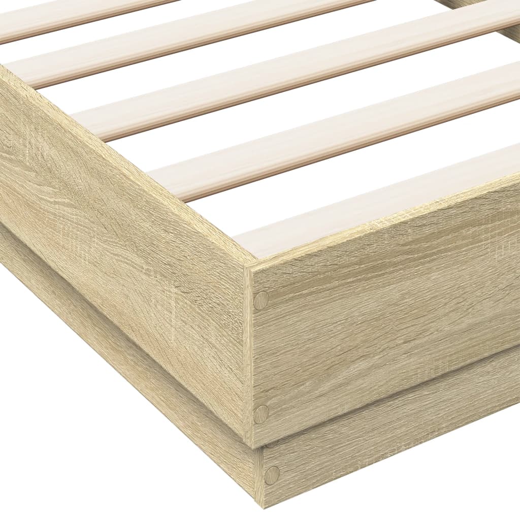sengeramme 75x190 cm uden madras konstrueret træ sonoma-eg