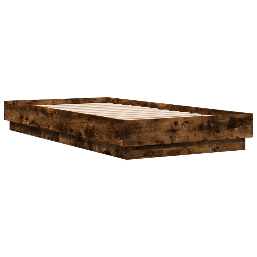 sengeramme 75x190 cm uden madras konstrueret træ røget eg