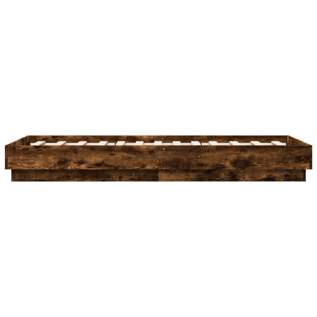 sengeramme 75x190 cm uden madras konstrueret træ røget eg