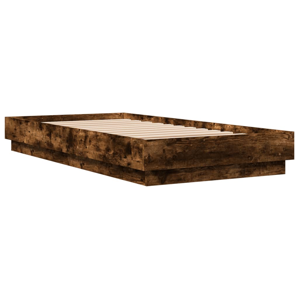 sengeramme 75x190 cm uden madras konstrueret træ røget eg