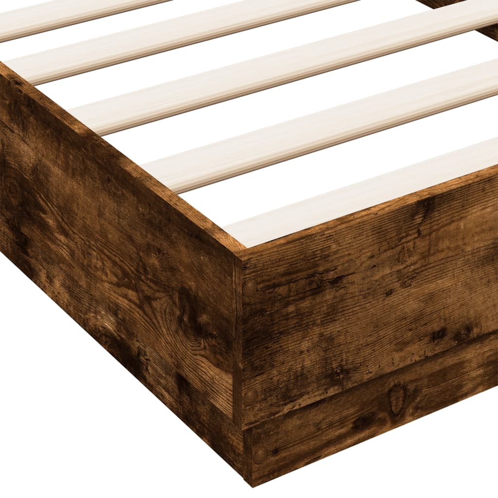 sengeramme 75x190 cm uden madras konstrueret træ røget eg