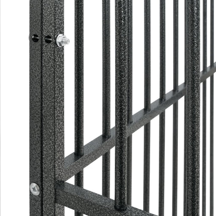 hundegård 4 paneler galvaniseret stål sort