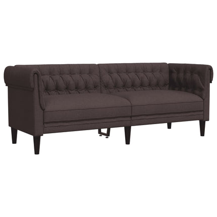 sofasæt 3 dele stof mørkebrun