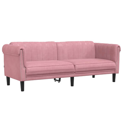 sofasæt 3 dele velour lyserød
