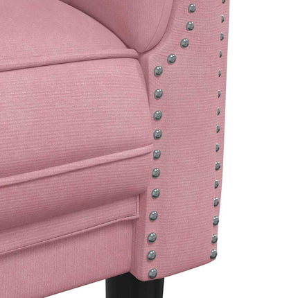 sofasæt 3 dele velour lyserød
