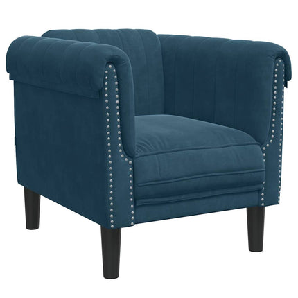sofasæt 3 dele velour blå