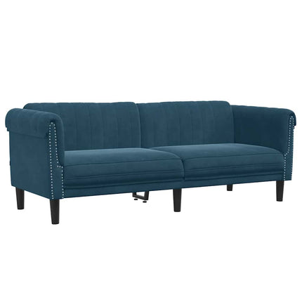 sofasæt 3 dele velour blå