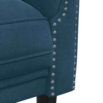 sofasæt 2 dele velour blå