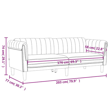 sofasæt 2 dele velour blå