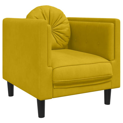 sofasæt 3 dele med puder velour gul