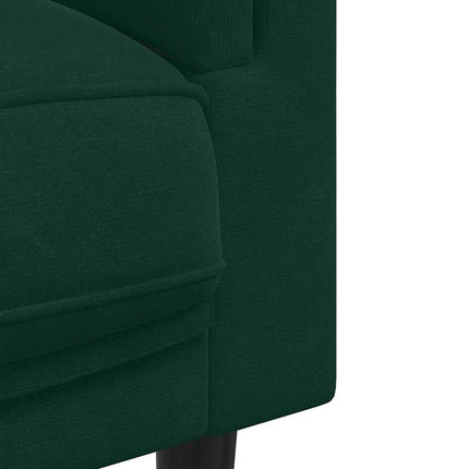 sofasæt 2 dele med puder velour mørkegrøn
