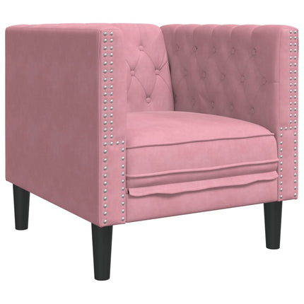 3-personers Chesterfield-sofasæt med puder fløjl pink