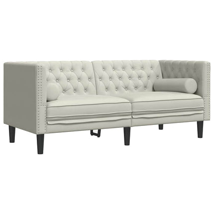 3-personers Chesterfield-sofasæt med puder fløjl cremefarvet