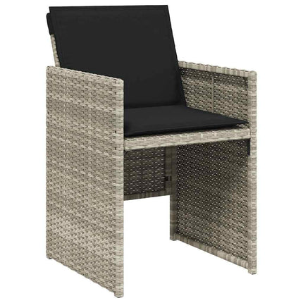 loungesæt til haven 11 dele med hynder polyrattan lysegrå