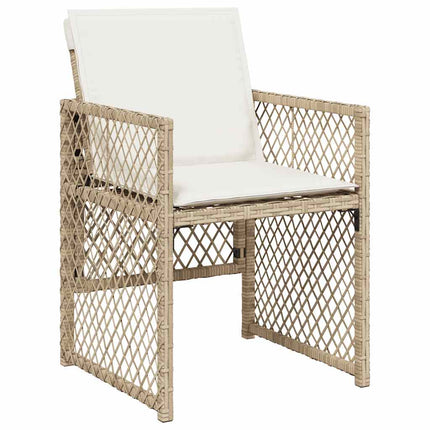 spisebordssæt til haven 13 dele med hynder polyrattan beige