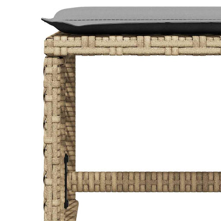 spisebordssæt til haven 9 dele med hynder polyrattan beige