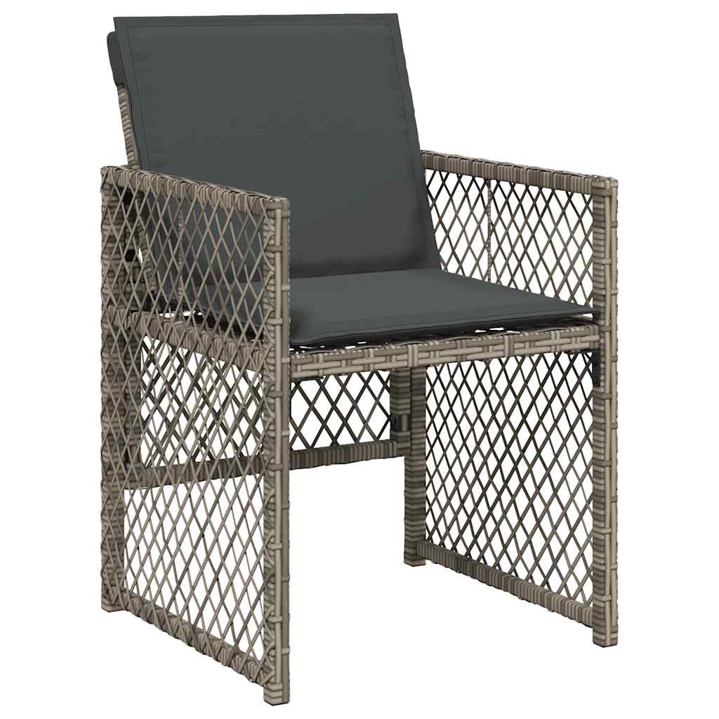loungesæt til haven 11 dele med hynder polyrattan grå