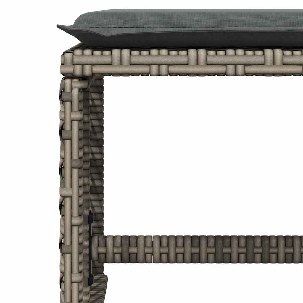 loungesæt til haven 11 dele med hynder polyrattan grå