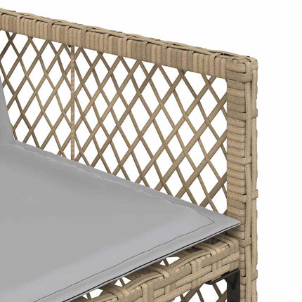 spisebordssæt til haven 15 dele med hynder polyrattan beige