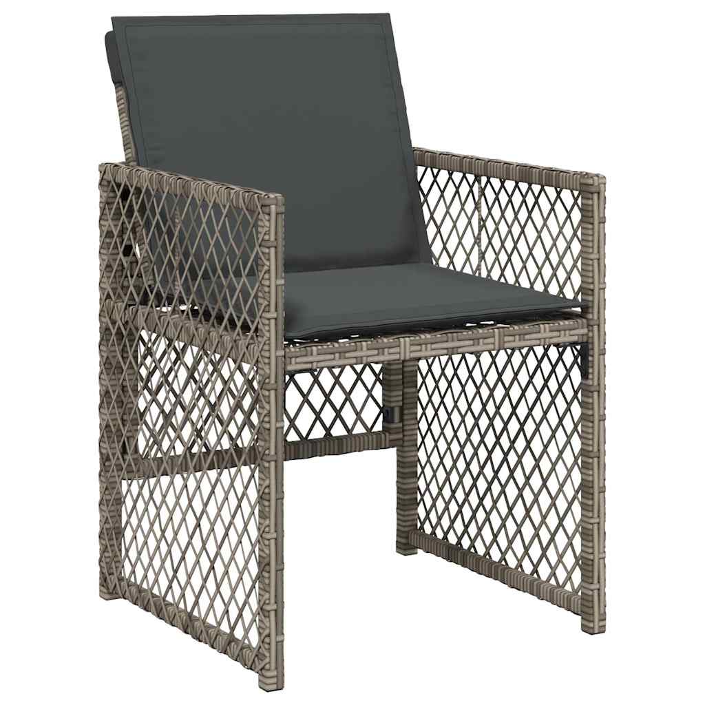 loungesæt til haven 11 dele med hynder polyrattan grå