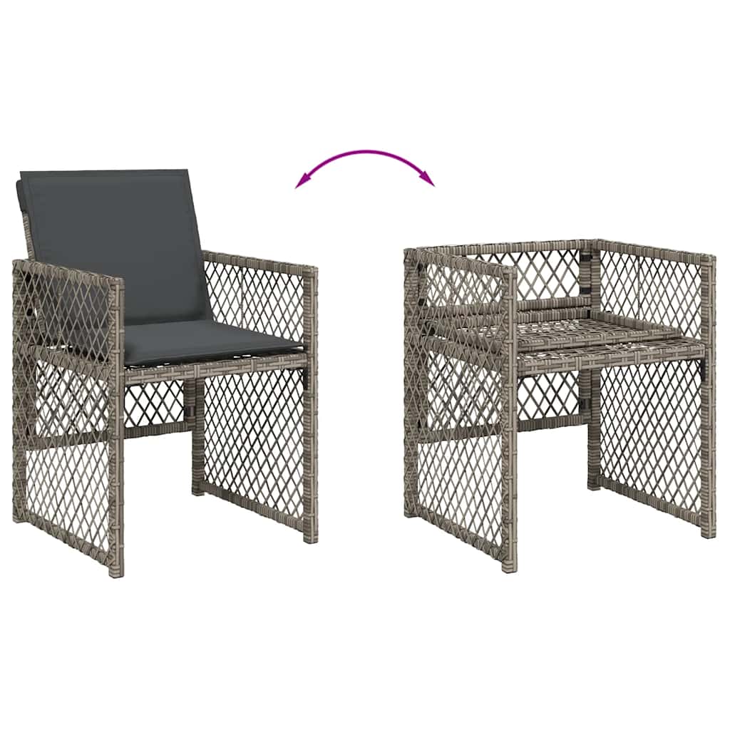 loungesæt til haven 11 dele med hynder polyrattan grå