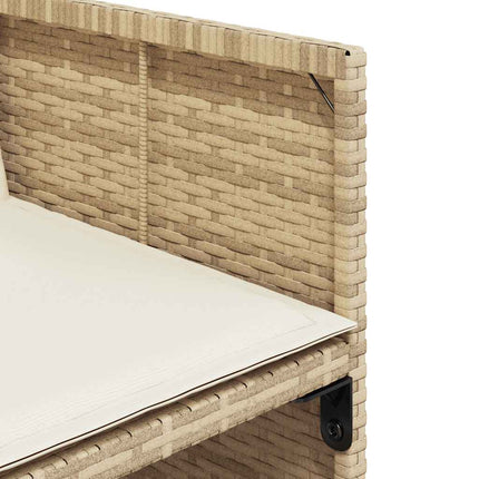 spisebordssæt til haven 15 dele med hynder polyrattan beige