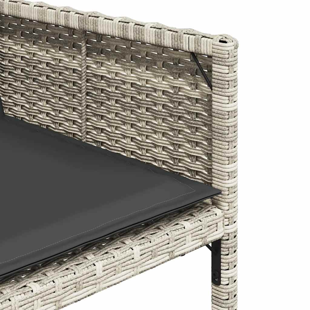 loungesæt til haven 11 dele med hynder polyrattan lysegrå