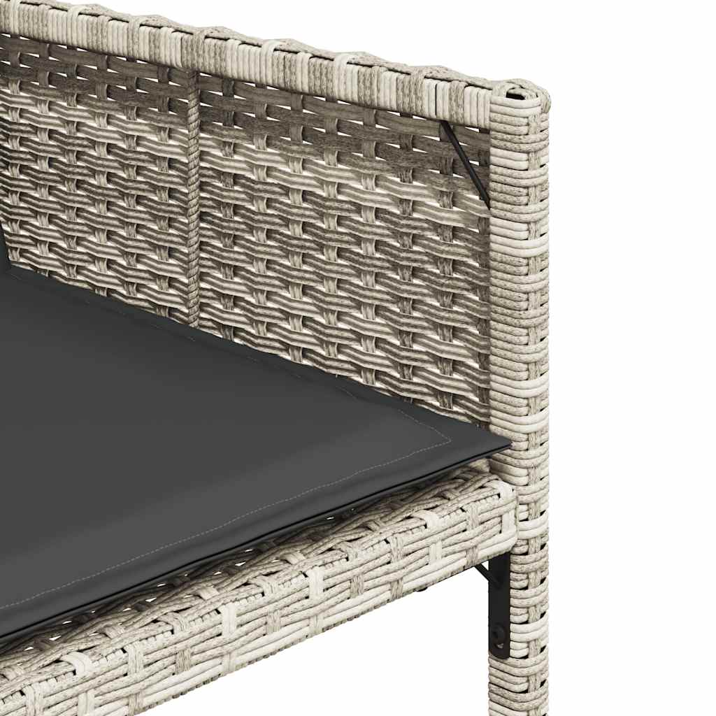 loungesæt til haven 11 dele med hynder polyrattan lysegrå